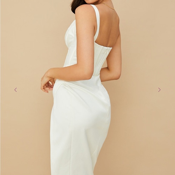 House of CB white satin corset dress XS new w tags - Picture 4 of 9